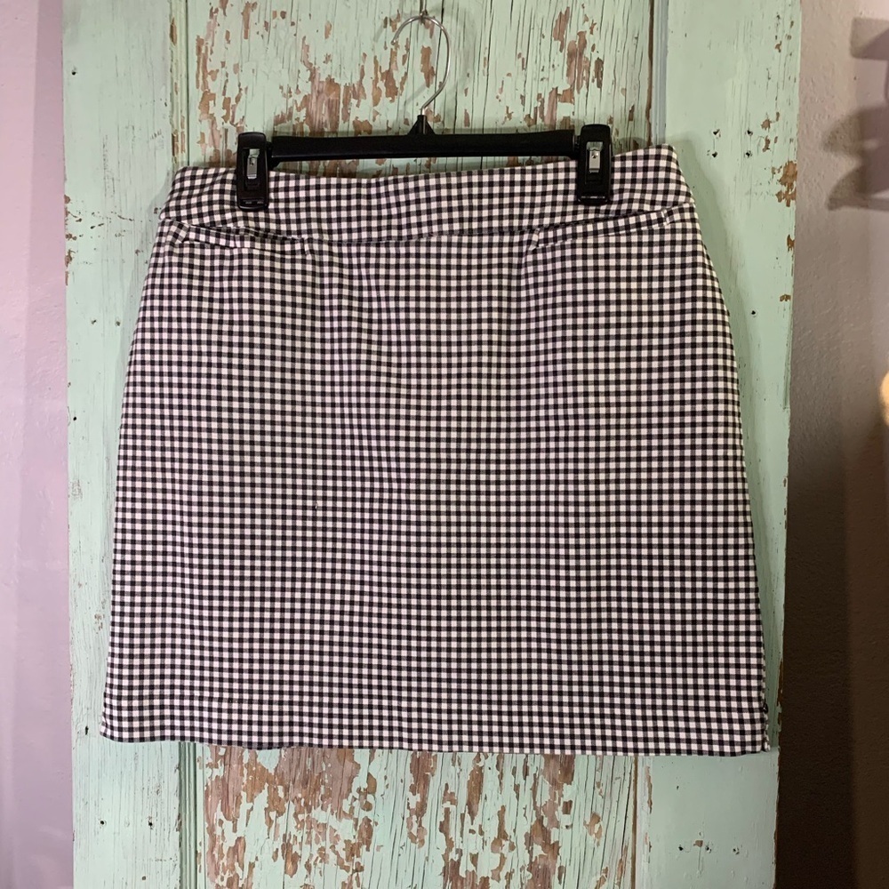 Women’s Christopher & Banks black and white gingham mini skirt